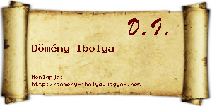 Dömény Ibolya névjegykártya